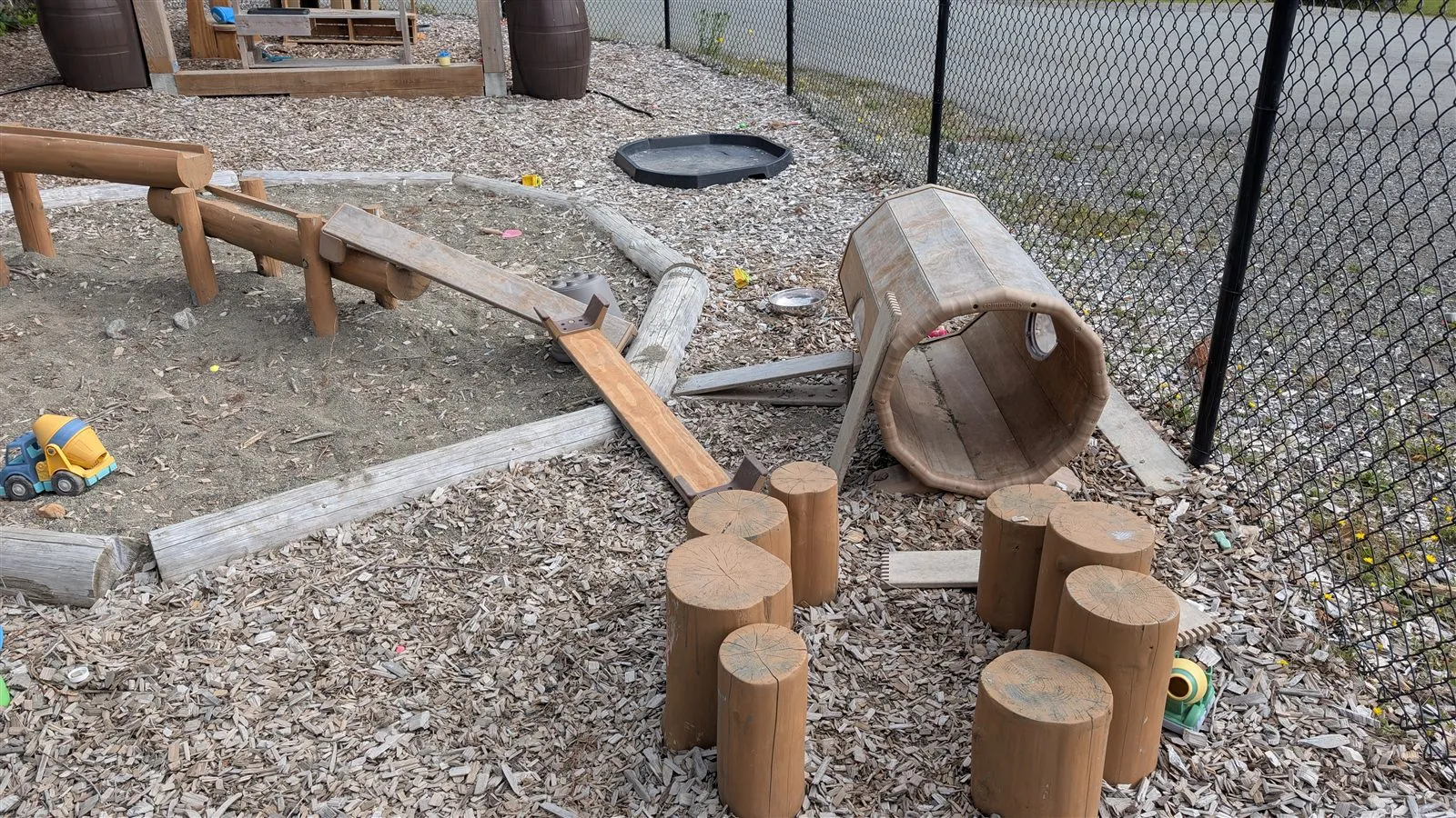 Children engaged in creative outdoor play at Comfort First Early Learning